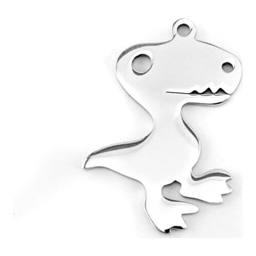 100pcs animal children jewelry cute little dinosaur necklace Pendant charms high polish stainless steel diy pendants gift