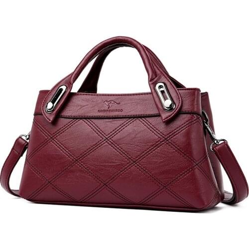 2021 Luxury Handbags Women Bags Designer Female Plaid Soft Leather Shoulder Bag Sac Casual Tote Bag New Messenger Bags Bolsa