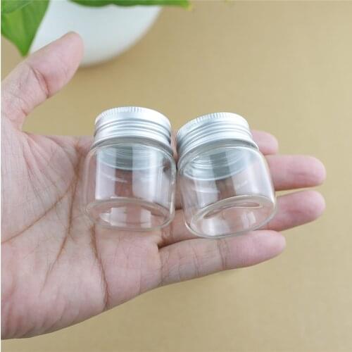 24pcs/lot 37*40mm 25ml Mini glass bottle Empty Jar Container Small Diy DECORATIVE BOTTLES Glass Spice Storage Jars Containers