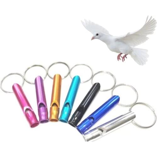 50 Pcs Aluminum Pigeon Training Whistle Flute Portable Keychain Adjustable Whistle Alarm Cat Dog Training Whistle