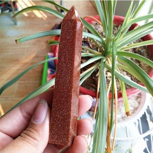 Free shipping Golden sand quartz wand Nugget Sand stone point crystal quartz points healing