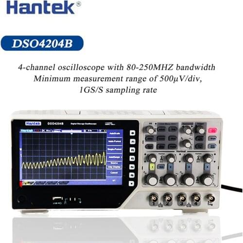 Hantek DSO4084B DSO4104B DSO4204B DSO4254B Digital Oscilloscopes 80-200Mhz 1GS/s Sample Rate LDC Display Electric Osciloscopio