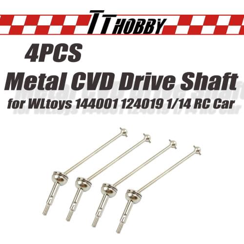 RC Car Upgrade Parts 4PCS CVD Drive Shaft Remote Control Universal Drive Shaft Accessories for WLtoys 144001 124019 1/14 RC Car