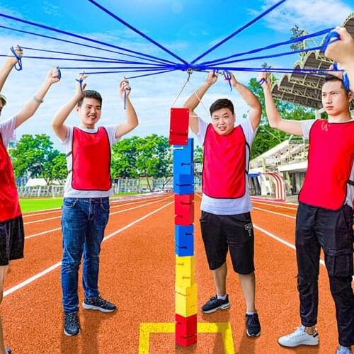 Children Cooperate To Build Tower Outdoor Teamwork Game Props Kindergarten Sensory Equipment Kids Sports Toys