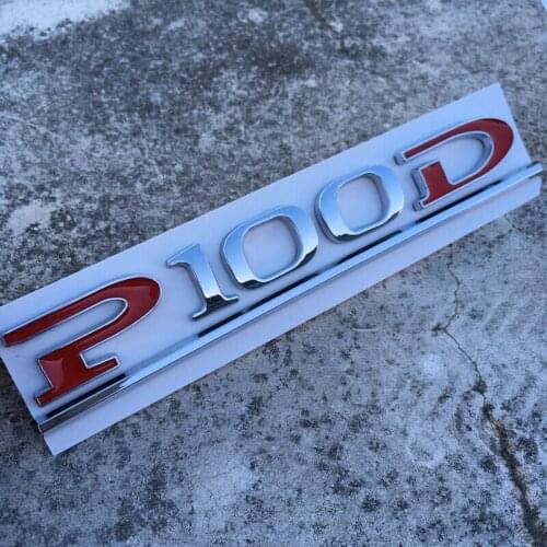 Letters Numbers Emblem for Tesla P100D Underline Car Styling Refitting High Performance Trunk Badge Sticker Original Chrome Red