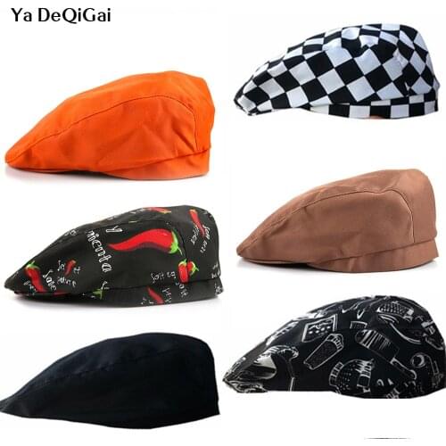 Sanxiaxin Chef Caps Cafe Bar Waiter Beret Restaurant Hotel Workwear Cook Baking Cap Men Women Breathable chefs hat chef clothes