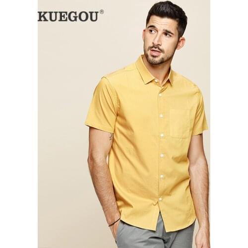Мужские рубашки с коротким рукавом KUEGOU China At AliExpress