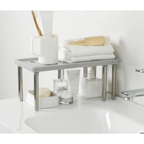 Kitchen Rack Home Closet Organizer ABS Storage Shelf Adjustable Space Saving Wardrobe Decorative Shelves Cabinet Holders