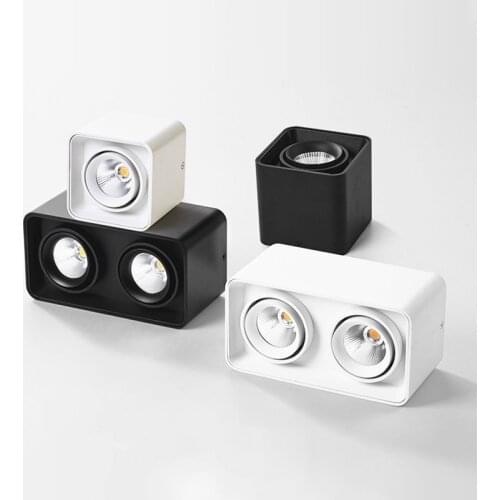 Square Dimmable COB LED Downlights 10W 20W LED Ceiling Spot Lights AC85-265V LED Ceiling Lamps Warm/Cold White Indoor Lighting