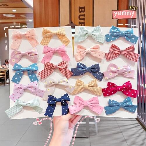 MueRaa 2021 New 7 pcs/set Lovely Bow Children Girls Hair Accessories Set Hair Clip Elastic Hairband Princess Headwear For Kids