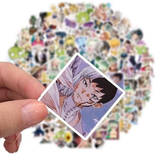 10/50/100Pcs Japan Doctor Stone Anime Stickers Decal Suitcase Laptop Skateboard Graffitii Motorcycle Luggage Cartoon Sticker Toy