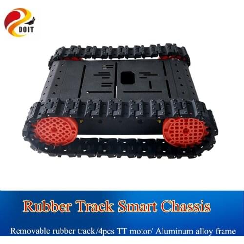 New Arrival 4WD Removable Rubber Track Metal FrameSmart Crawler Robot Tank Chassis Kit 4pcs TT Motors Education DIY For Arduino