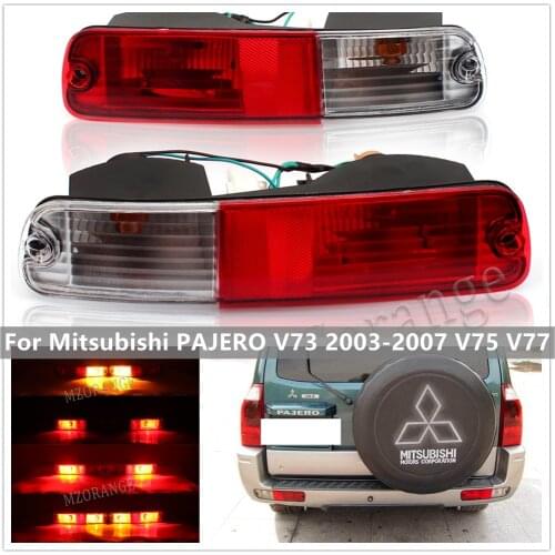 Rear Bumper Reflector light For Mitsubishi PAJERO V73 2003-2007 V75 V77 For MONTERO 2003-2006 Tail Stop Signal Brake Fog Lights