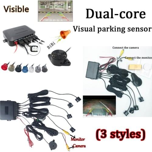 POISECAR Car Visible Parking Sensor 4 Video System For monitor camera blind Safe Parktronic System Car-detector 3 Styles