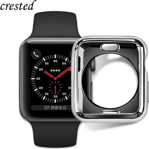 Plated cover for Apple watch case 44mm 40mm iWatch case Soft TPU Bumper Protector Apple watch series 5 4 40/44 mm Accessories