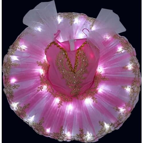 Girl Professional Ballet Tutu Skirt Ballerina Ballet Dress Kids Girls Adult Led Tutu Dance Costume Pancake Tutu Swan Vestido