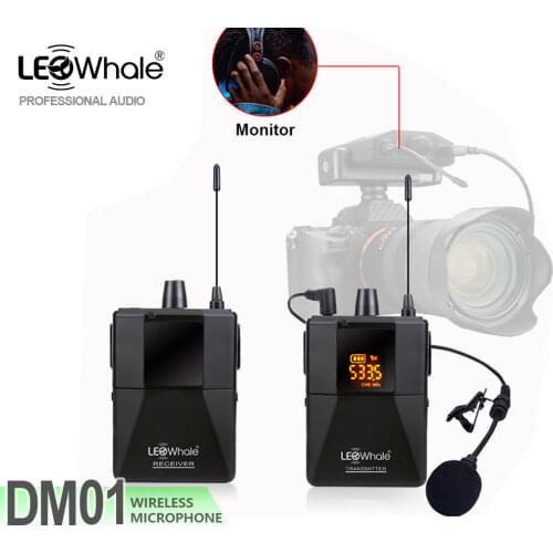 LEOwhale Audio Professional UHF Wireless Lavalier Microphone For Phone Streaming Dslr Cameras Interview Live Recording