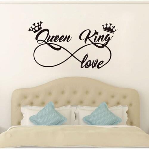 Romantic Queen King Wall Sticker Infinite Love Couples Room Vinyl Wall Decal Bedroom Living Room Sweet Decor Art Murals