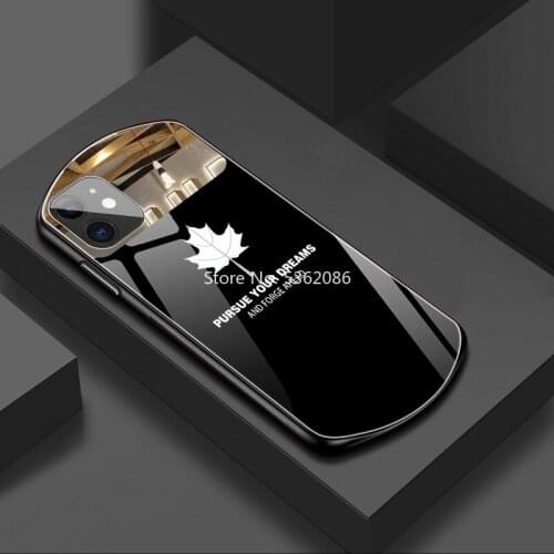Luxury Cute Oval Maple Leaf Tempered Glass Phone Case for Huawei P30 P30Pro P40 Mate20 30 Pro Nova5 6 7 Pro Se Protective Sleeve