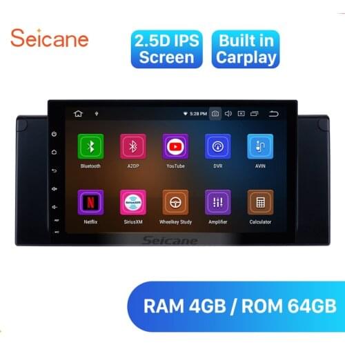 Seicane 9" Android 10.0 8-Core IPS Car GPS Navi Radio Unit for 1996-2003 BMW 5 Series E39 520i 523i 525i M5 with RDS Carplay 4G