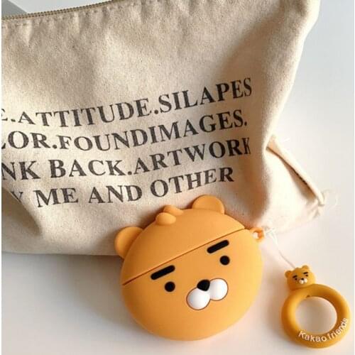 Cute Lion Protective Cover Silicone Earphone Case with Lanyard for Airpods Pro 95AF