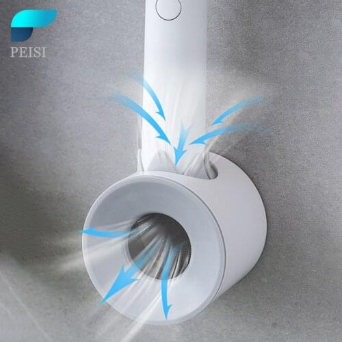 PEISI Simple Toothbrush Holder Toothpaste Dispenser Storage Rack Wall-Mounted Space-Saving Household Bathroom Accessories Set