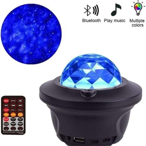 LED Galaxy Projector Bluetooth USB Voice Control Music Player Colorful Starry Sky Night Light Decorations Kid Bedroom Lamp Gift