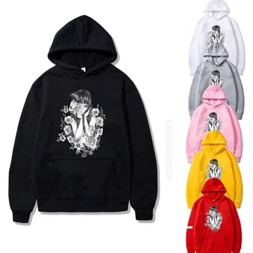 Japan Anime Manga Flower Junji Ito Hoodie For Men Women Long Sleeve Anime Manga Streetwear Pullover Gift