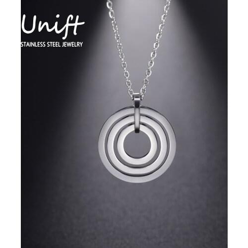 Unift Vintage Tricyclic Necklace for Women Men Stainless Steel Chain Necklace Female Accessories New Fashion Jewelry Party Gifts