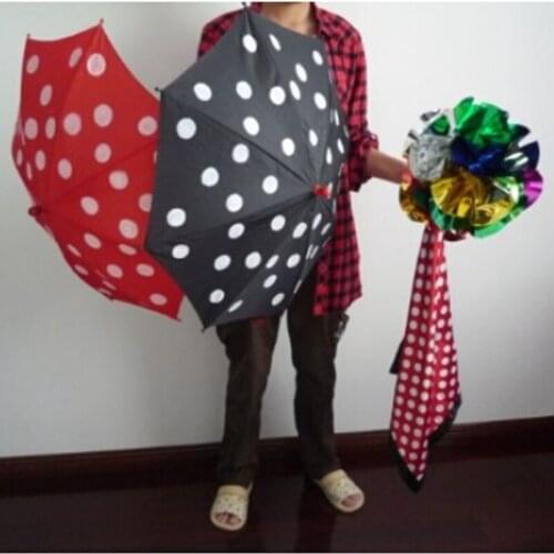 Polka Dot Silk & Umbrella Magic Tricks Color Change Silk Magie Magician Stage Illusion Accessories Gimmick Prop Mentalism Comedy