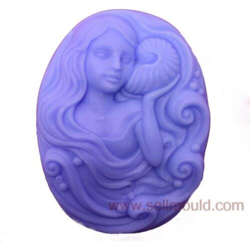 High quality Silicone mould girl heard th pattern oval shape Fondant cake mold Handmade soap mold resin clay craft DIY tools