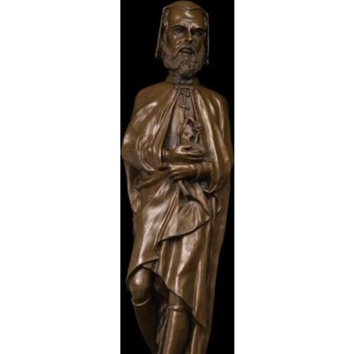 58 CM Western Art Deco Bronze The god Abbe Savior Saving Women Girl Sculpture