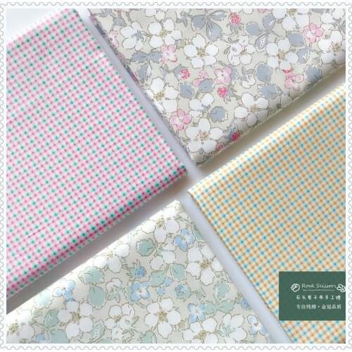 160x50cm Printing plaid floral Twill Cotton Fabric DIY Childrens Wear Cloth Make Bedding Quilt Decoration Home 160g/m