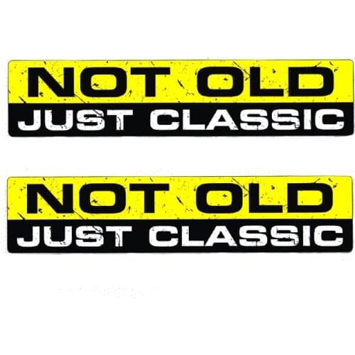 2 X Warning Not Old Car Sticker Classic Decal Accessories PVC KK Vinyl Cover Scratches Waterproof