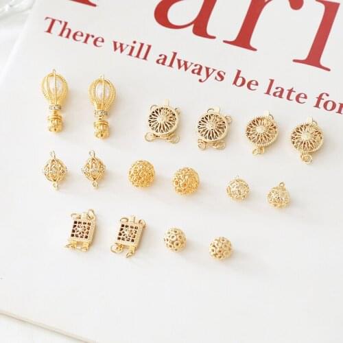 4pcs copper plated multi-hanging Rhinestone pearl Women Earrings diy jewelry necklace bracelet connection end buckle accessories