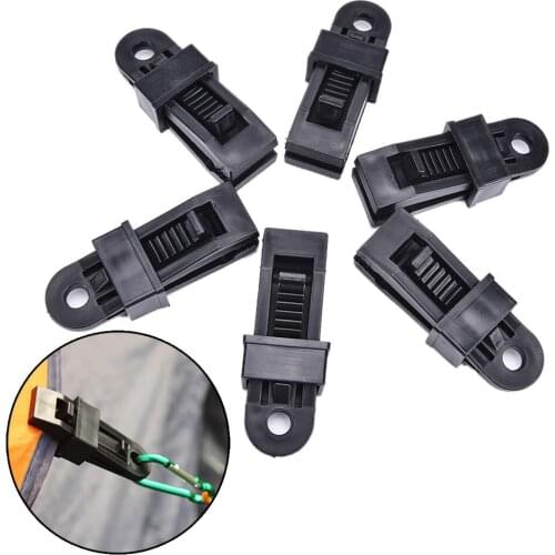 6Pcs Tents Awning Wind Rope Clamp Awnings Outdoor Camping Plastic Clip Clip Tents Awning Accessoryories