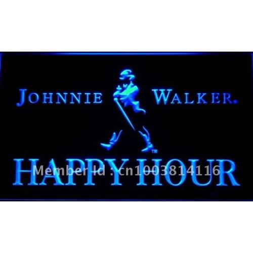 618 Johnnie Walker Happy Hour Bar LED Neon Light Signs with On/Off Switch 20+ Colors 5 Sizes to choose