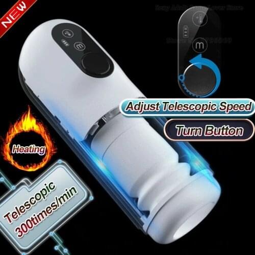 Automatic Piston Adjustable Telescopic Male Masturbator Cup Sex Machine Silicone Vagina Real Pussy Vibrator Sex Toys For Men 18