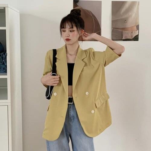 Blazer Women Summer Loose Suit Jacket Womens Clothing Veste Femme