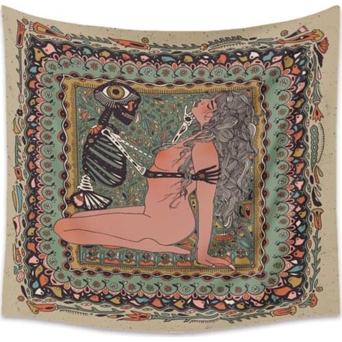 Bohemian Skull Women Tapestry Wall Hanging Mandala Tapestry Wall Decoration