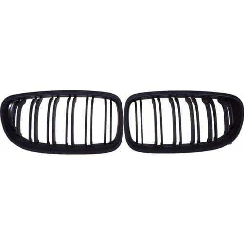 For BMW LCI Facelift E90 Matte Black Kidney Twin Slat Grille 09-11 Sedan 3Series