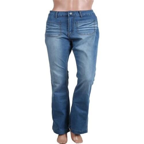 2021 New AliExpress New Jjeans Fashion Womens Slim Sexy High Waist Flared Trousers Trousers Jeans Blue