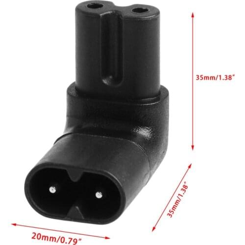 IEC 320 2-Pin C7 Female To C8 Male Right Angled AC Power Adapter Converter WXTC