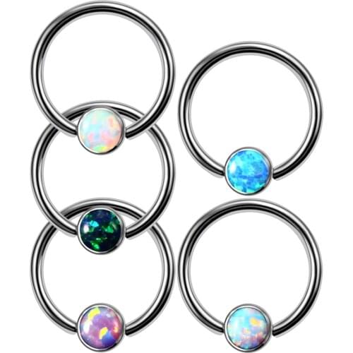 1Pc 16G Titanium Septum Ring Piercing Nose Ring BCR Gem Closure Lip Earrings CBR Helix Tragus Piercing Body Jewelry for Women