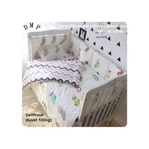 9PCS Full Set Customize crib bedding set baby bed set cercado bebe Baby Bumper unpick and wash,4bumper/sheet/pillow/duvet
