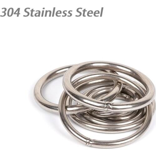 20PCS/10PCS/5PCS 304 Stainless Steel Rigging Forged Welded Round O Ring Wire Diameter 3/4/5/6/8/10mm