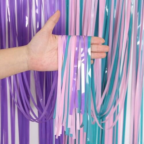 2M Creative Fortnight Party Backdrop Curtain Birthday Party Decorations Tinsel Wedding Photo Zone Photography Rain Photo Decor