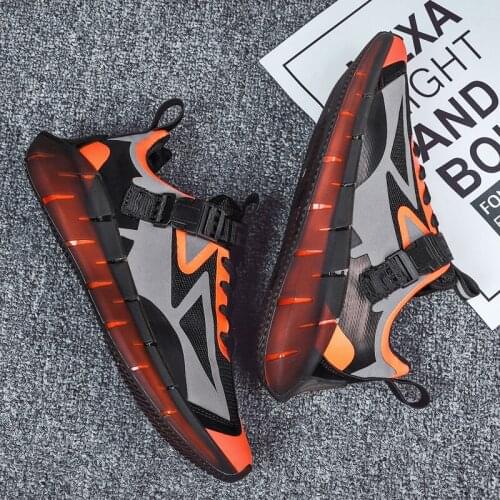 Spring new luminous trend running shoes large size sneakers mens shoes non-slip shock absorption leisure outdoor sneakers