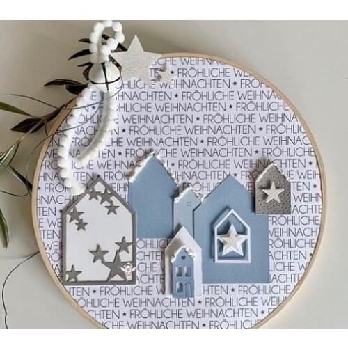 Mmao Crafts Metal Steel Cutting Dies New 2Pcs Pentagram star tag Stencil For DIY Scrapbooking Paper/photo Cards Embossing Dies