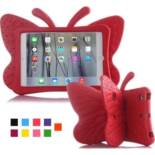 Cute Butterfly Case for Kids Tablet Stand Pad Mini 1 2 3 4 5 Handle Friendly Convertible Stand Children Case for iPad Mini 7.9